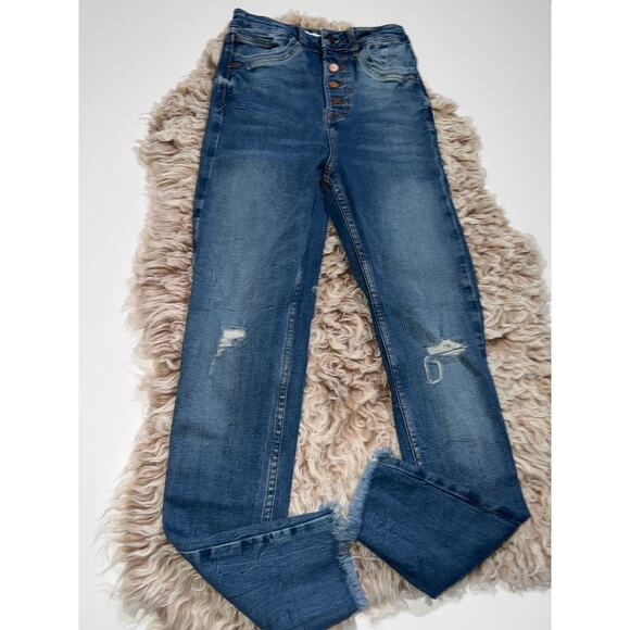 Zara women’s button zipper distressed skinny jeans - Picture 14 of 16